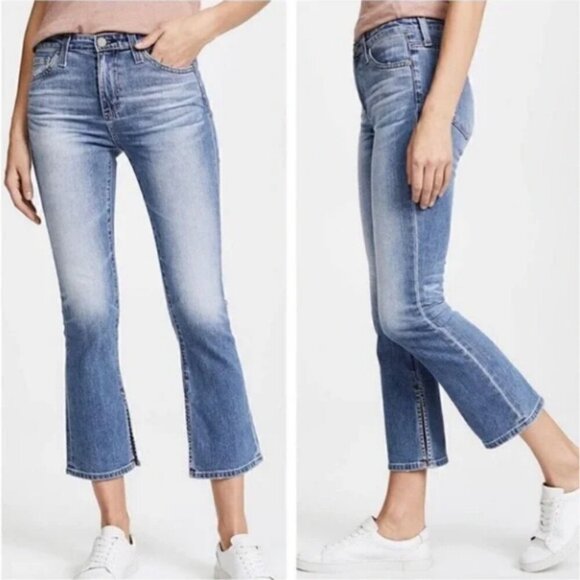 Adriano Goldschmied The Jodi High Rise Slim Flare Leg Crop Jeans Size 28 - Picture 2 of 11